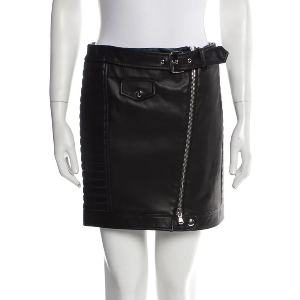 Moschino Black Mini Skirt with Zipper Detail